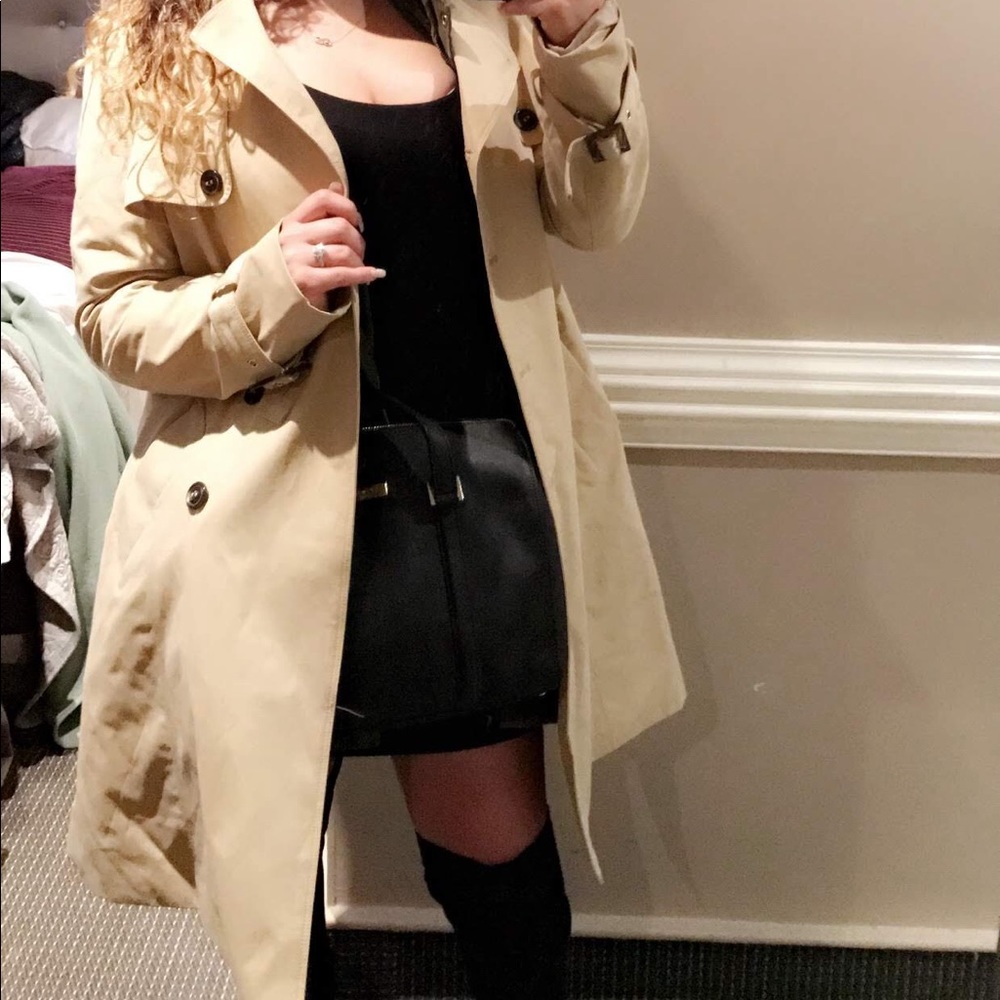 Beige trench coat
